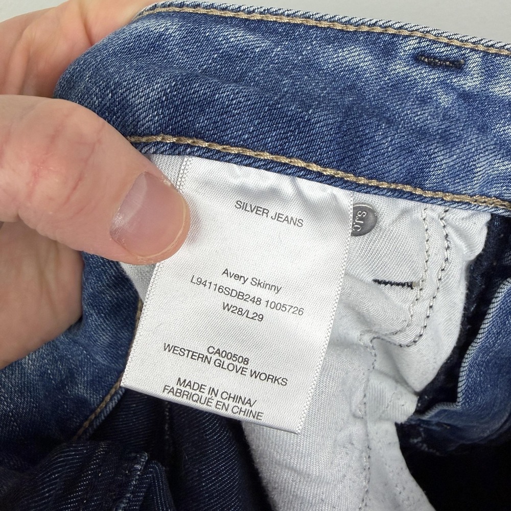 Silver Jeans Co Avery Skinny Jeans Womens 28x29 Blue Medium Wash Stretch‎ Denim - Picture 4 of 9